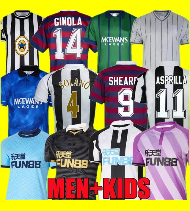 

Retro Newcastl e soccer jerseys 1984 1986 1988 1994 1995 96 97 98 99 2005 06 07 Magpies BATTY ASPRILLA SHEARER Bellamy BARNES OWEN UNITED classic vintage football shirt, 96 97 away