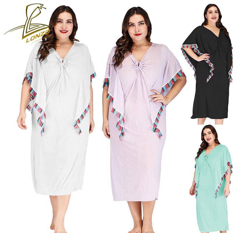 Robe de plage bohème pour femmes Coupure de maillot de bain à pavillon décontracté LCP40 Sarongs