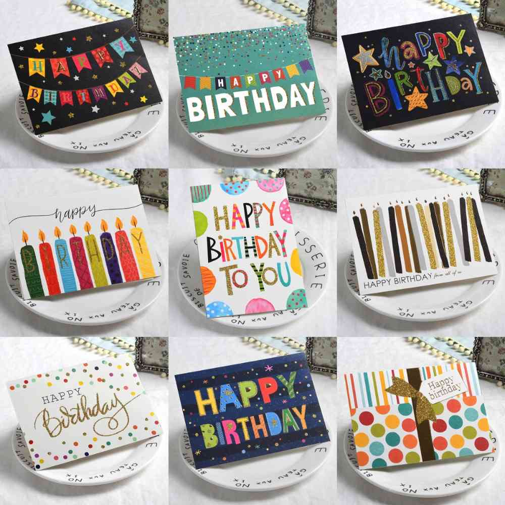 

Glitter Greeting Party Banner Gift Message Happy Birthday Cards