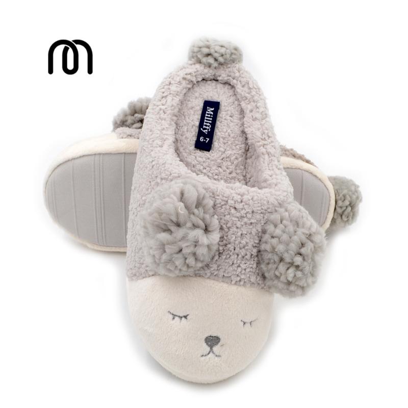 

Millffy Short Plush Slippers Home Furnishing Cute Couple Warm Comfortable Indoor Floor Men's Winter +, Black