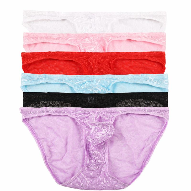 

Underpants Mens Sexy Lace Underwear Briefs Gay Jockstrap Men Low Rise U Convex Pouch Homme Panties Breathable, White