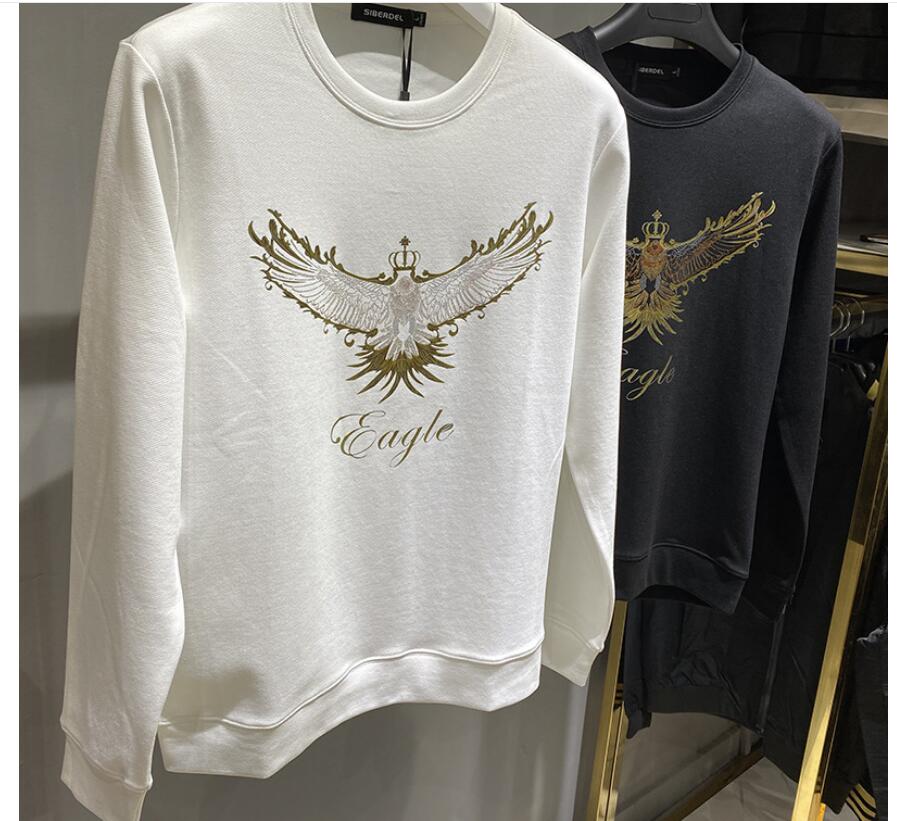 

Men's Hoodies & Sweatshirts 2021 Fall New Men's Long Sleeve Sweater Slim Round Neck Top Bottoming Shirt Trendy Menswear, W2