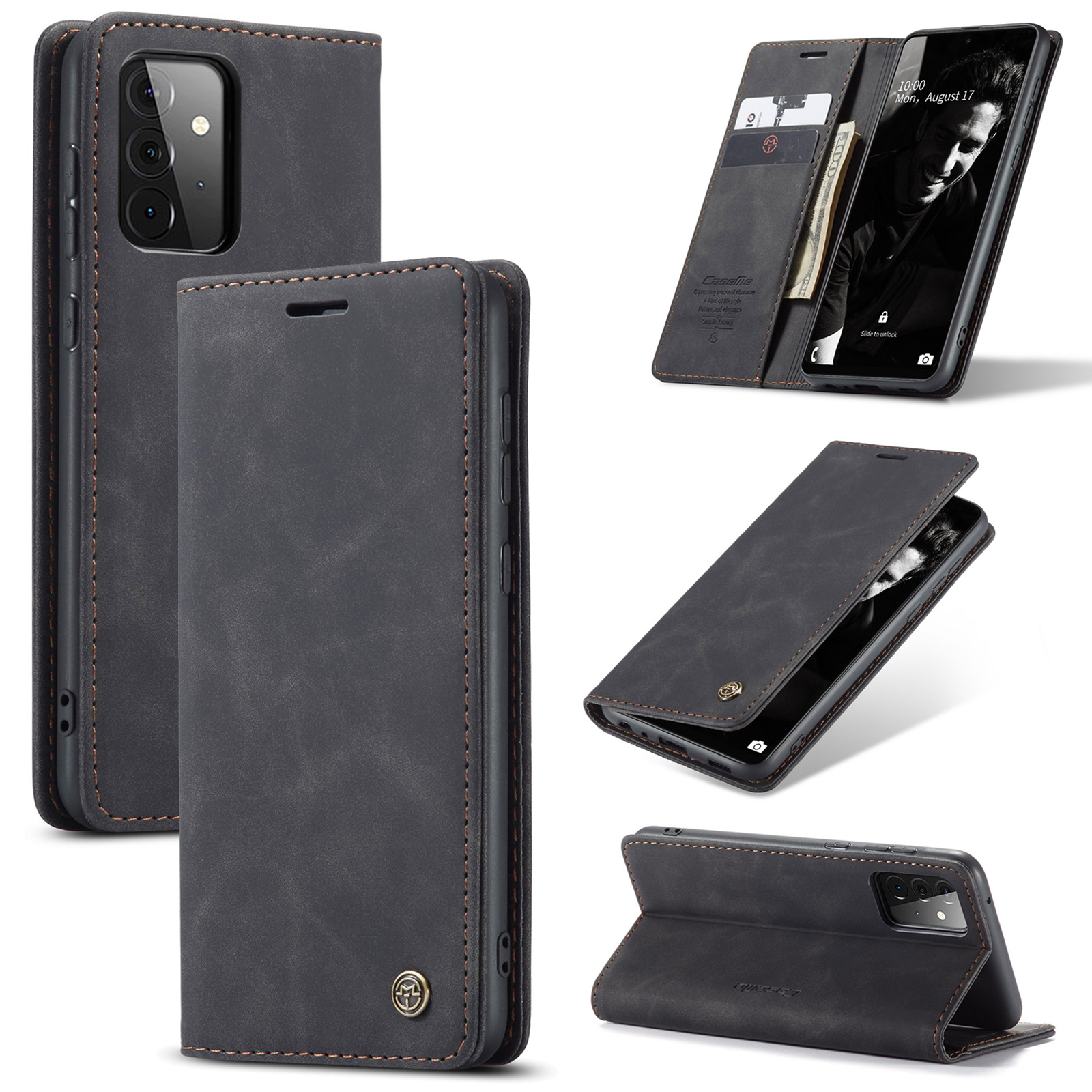 

Caseme Retro Matte PU Leather Stand Flip Wallet Cases For Samsung Galaxy A72 5G A52 A32 S21 Ultra S20 Note 20 S10 Plus