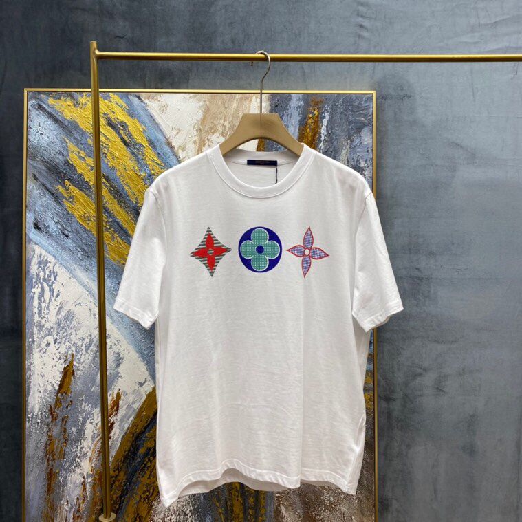 

2021 spring and summer fashion printing process short-sleeved T-shirt women and men's sweatshirt round neck pullover T-shirt INS unisex clothes tee 9211, White