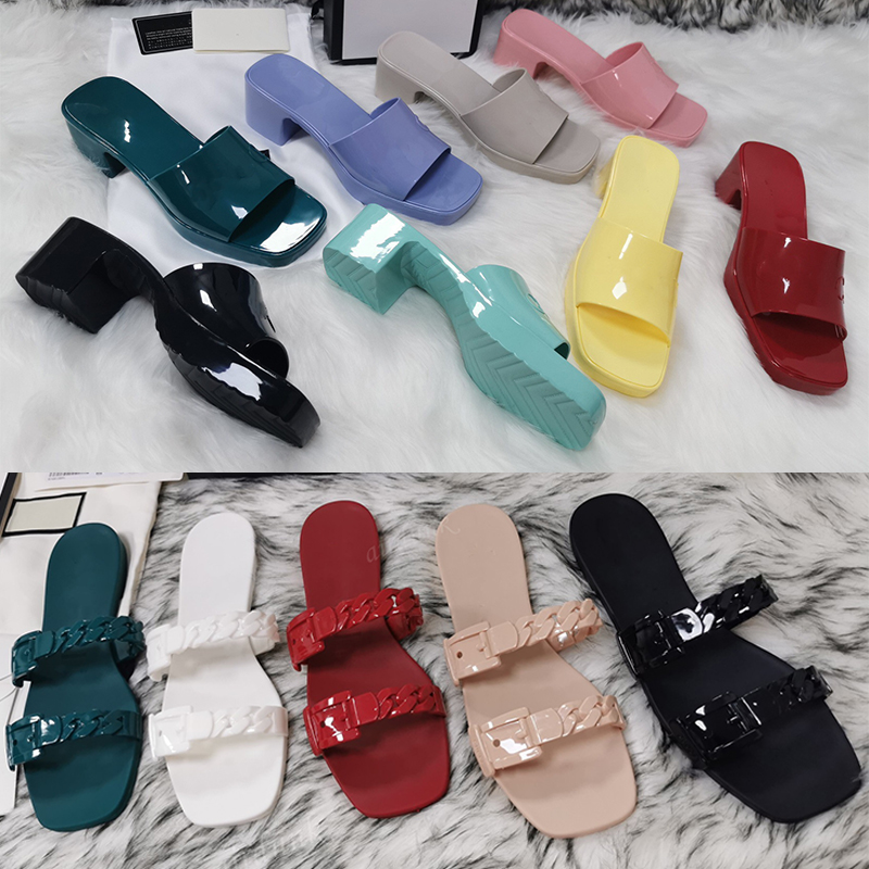 

Designer Women Rubber slipper Sandals Fashion Flat jelly Slides Beach Sandal Party Shoes Red Green Black White beige 5 Colors Summer woman, I need look other product