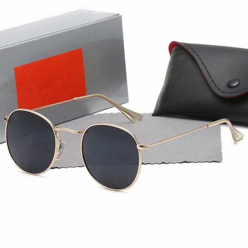 

High Quality Men Women Sunglasses Vintage Pilot Sun Glasses Band UV400 With box and case 347, White;black