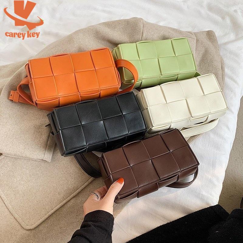 

Evening Bags CAREY KEY Women Fashion Shoulder Handbags Female Travel Cross Body Bag Weave Small PU Leather Crossbody