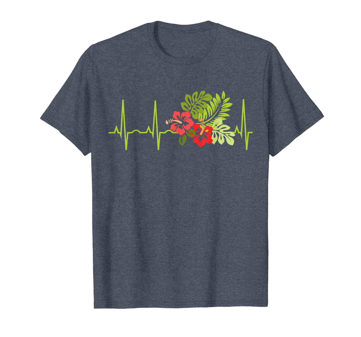 

hibiscus lover heartbeat shirt - hawaiian tshirt for women, White;black