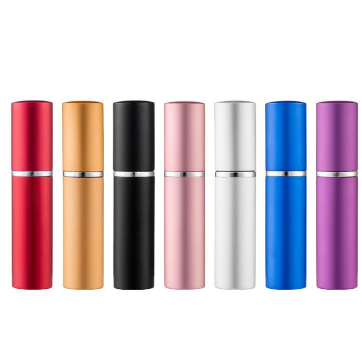 

2022 NEW 5ml Portable Mini Aluminum Refillable Perfume Bottle With Spray Empty Makeup Containers With Atomizer For Traveler Sea Shipping