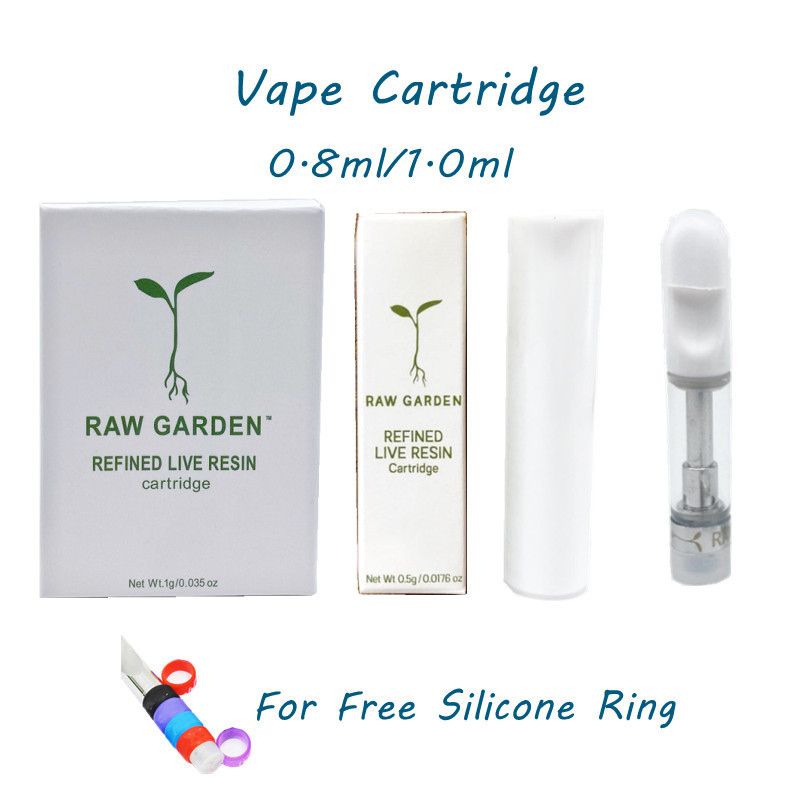 

Raw Garden Cartridge 0.8ml 1.0ml Atomizer 510 Thread Live Resin Vape Cart With Packaging in Stock