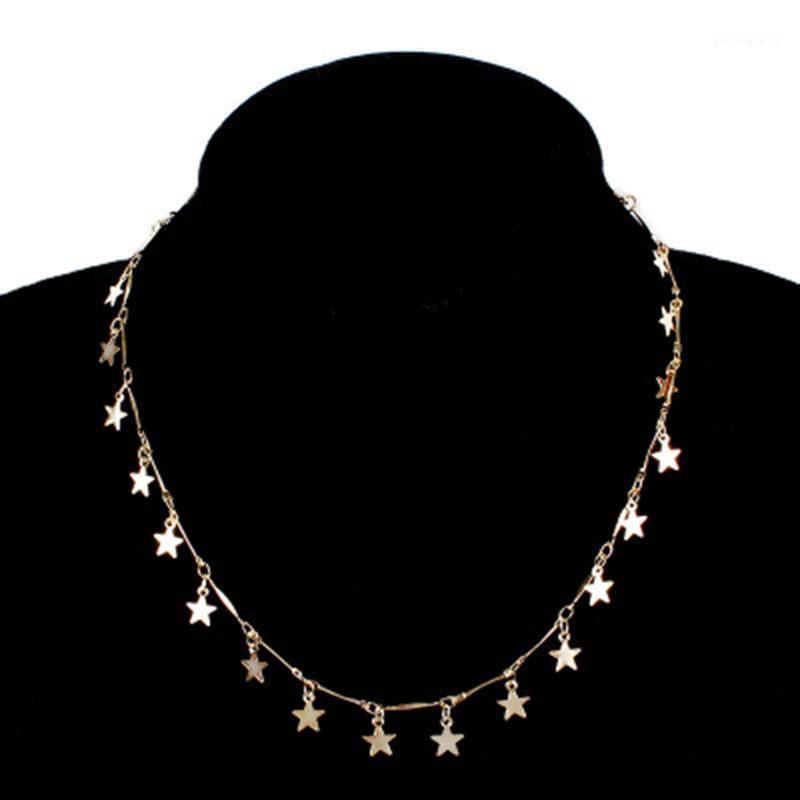 

Chains Designer Original Handmade Star Chain Necklace Bohemian Style 2022 Fashion Simple Jewelry Ladies Party Gift, Silver