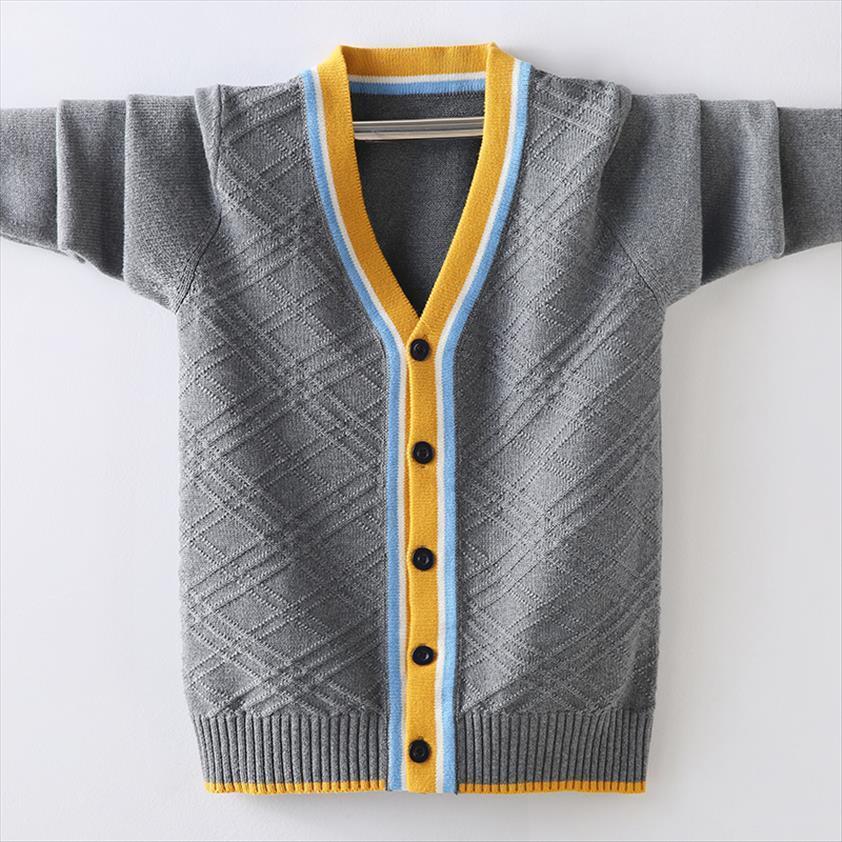 

autumn kids boys sweaters children england style coats v neck knit sweater for baby cardigans girls outerwear 6 10, Blue