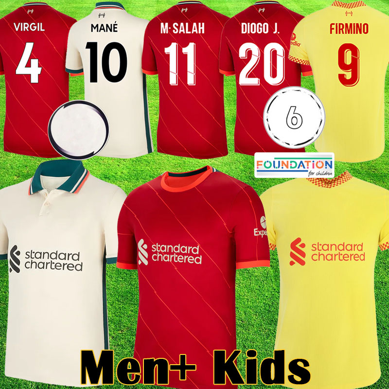 

21 22 LVP soccer jerseys Mohamed SALAH ALEXANDER ARNOLD Mane Firmino VIRGIL DIOGO J Thiago A.BECKER LIV football shirt KEITA men kit 2021 2022 kids equipment, Kids home