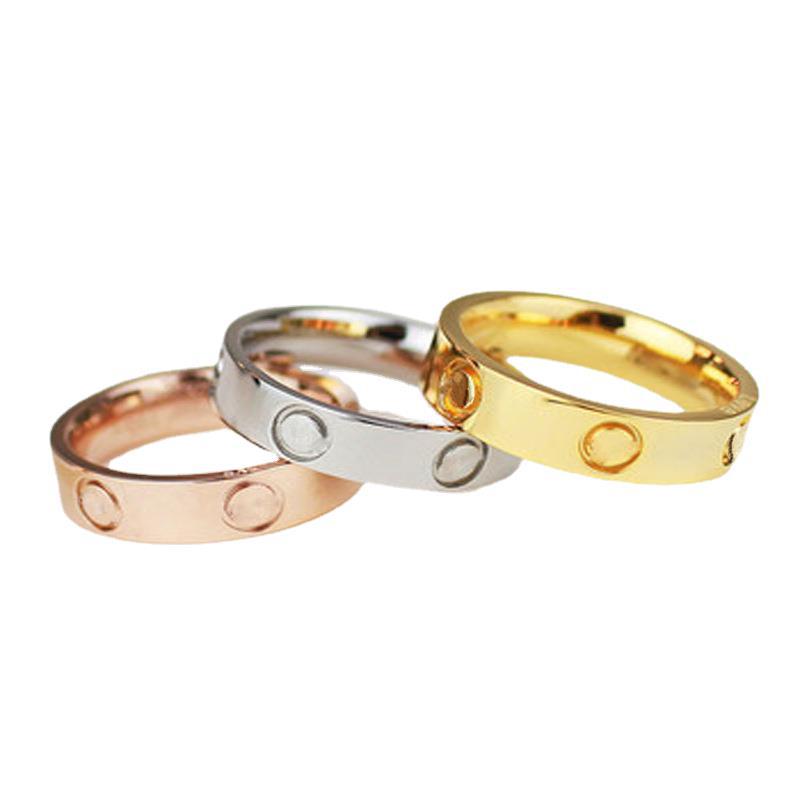 

love screw ring mens women Couple rings classic luxury designer wedding party rings jewelry lady Titanium steel Gold Silver Rose Never fade Not allergic 4/5/6mm