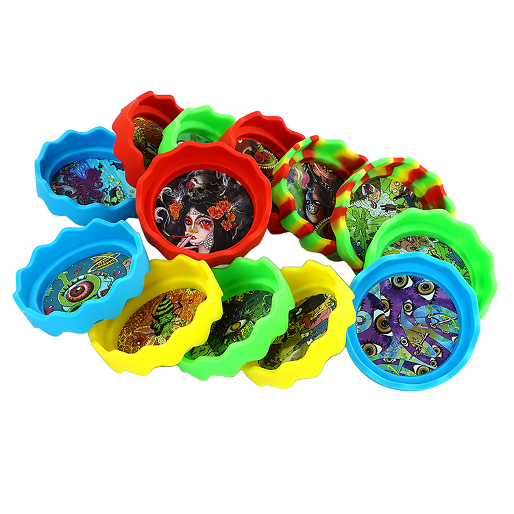 

Soft silicone Cartoon pattern wave shape colorful ashtray small size Ash Tray Environmental Hotel Home smoking accessories