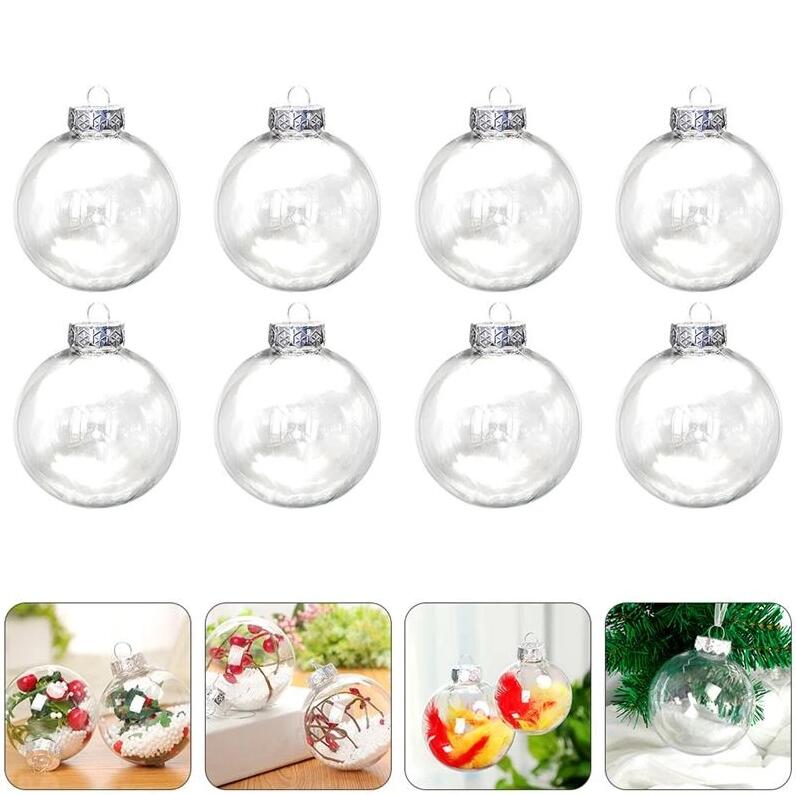 

8cm 10cm Clear Christmas Decoration Ornament Plastic Ball DIY Fillable Baubles Xmas Tree Hanging Balls Wedding Party Decorations