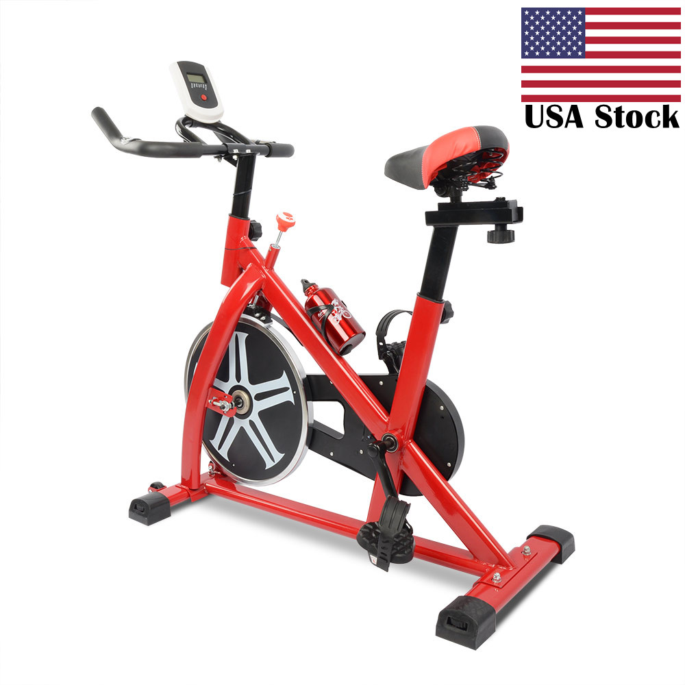 

USA Stock Stationary Exercise Bike Fitness Cycling Bicycle Cardio Home Sport Gym Training Red