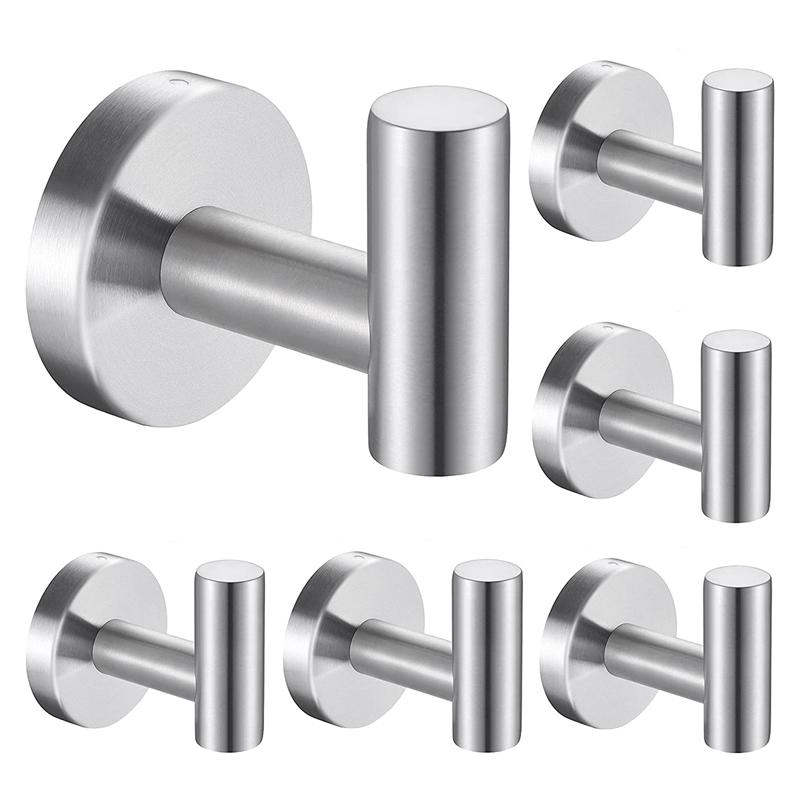 

Hooks & Rails Towel 6 Pack Wall Coat Hooks,Robe Hook Holder For Bathroom Kitchen Garage Home El Cabinet Office