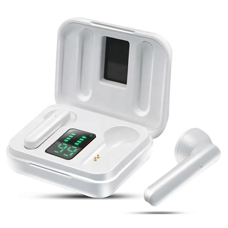 

L12 TWS 5.1 Bluetooth wireless earphones LED display IPX8 waterproofearbuds, White