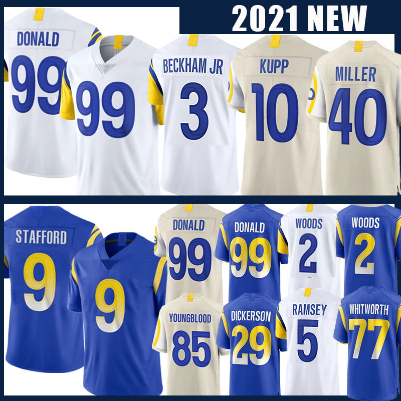 

Odell Beckham Jr. 99 Aaron Donald Matthew Stafford Football Jersey Von Miller Jalen Ramsey Cooper Kupp Robert Woods DeSean Jackson Marshall Faulk Leonard Floyd Akers, 2021 women size s-xxl(gongyang)