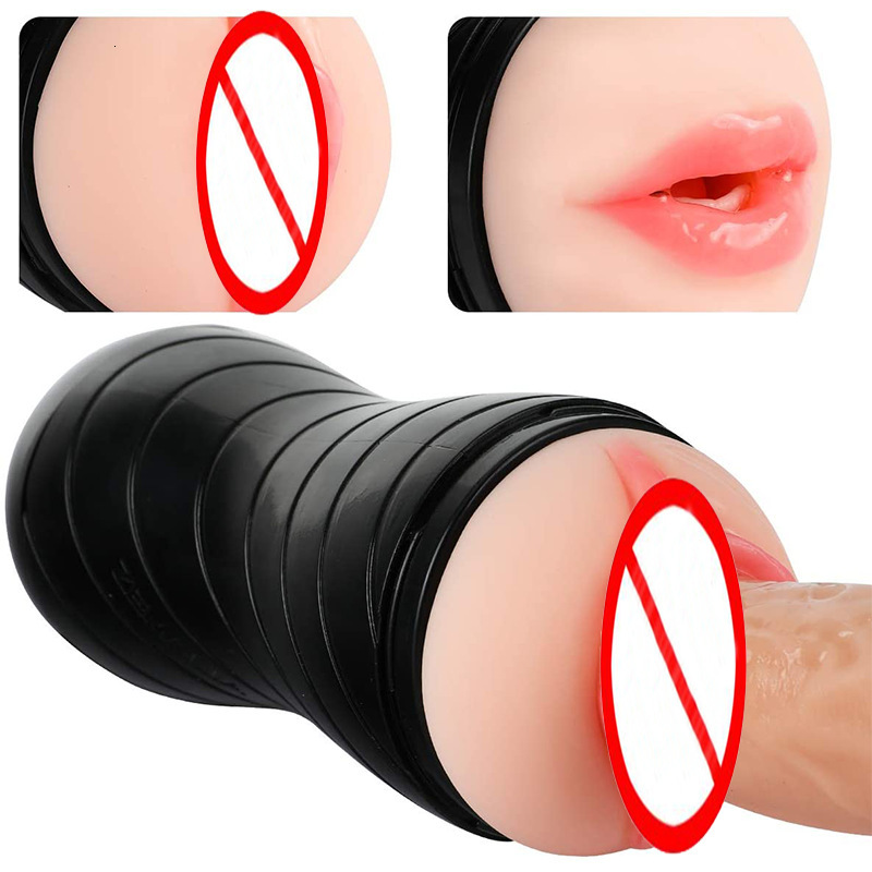 Health Care Double headed double hole manual spiral aircraft cup penis exerciser male masturbation adult products male interest-image-728317888