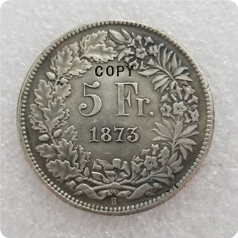 

1873-B Switzerland 5 Francs COIN COPY
