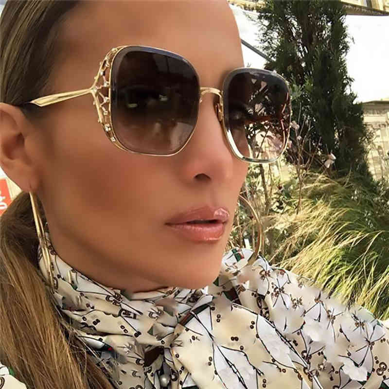 

Steampunk Square Sunglasses For Women Rhinestone Crystal Crown Big Frame Sun Glasses Female Fashion Vintage Shades Eyewear Lady, White;black