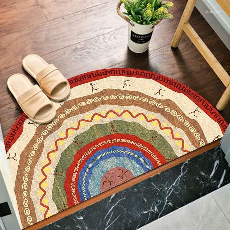 

Carpets Half Round Doormat Outdoor Bohmian Style Mat For Front Door Entrance Indoor Rug Non Slip Outside