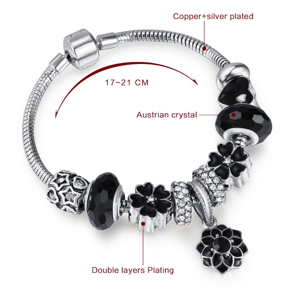 

Fashion silver Heat Bracelets 3mm Snake Chain Fit Pandora Charm Beads Bangle Bracelet For Women Jewelry with box holiday gift