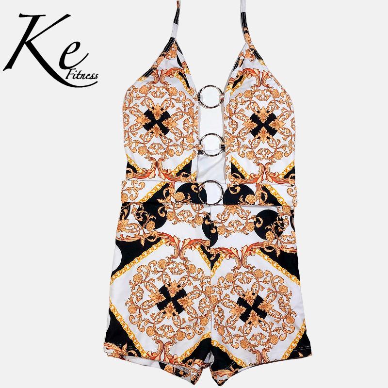 

Bikini One Piece Swimsuit Fashion Glamourus Trend Print Hollow Strap Swimwear Woman One-Piece Suits