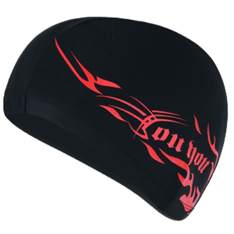 

Men's Spandex Print Cap High Quality Swimming Training Long Hair Storage Hat Caps