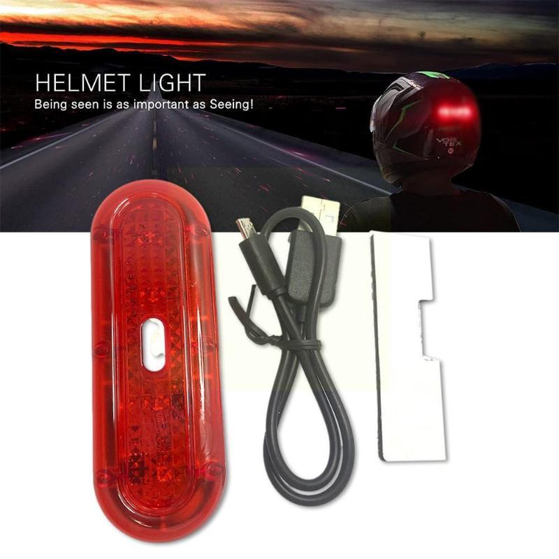 

Motorcycle Helmets Helmet Cycle Bike Night Safety Signal Light Rechargeable Lamp LED Taillight Warning Rear Tail Water F6X7, Black