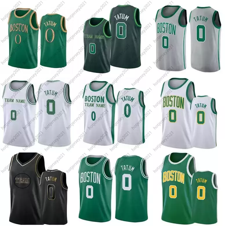 

Men basketball jerseys 0 Jason Tatum jersey black white green City sleeveless wear and shorts