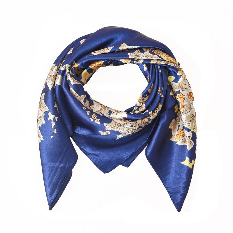 

Scarves Ladies Fashion Turban With Shirt Tied Bag Thin Retro Square Scarf 2022 High Quality Four Seasons Warm, Blue;gray