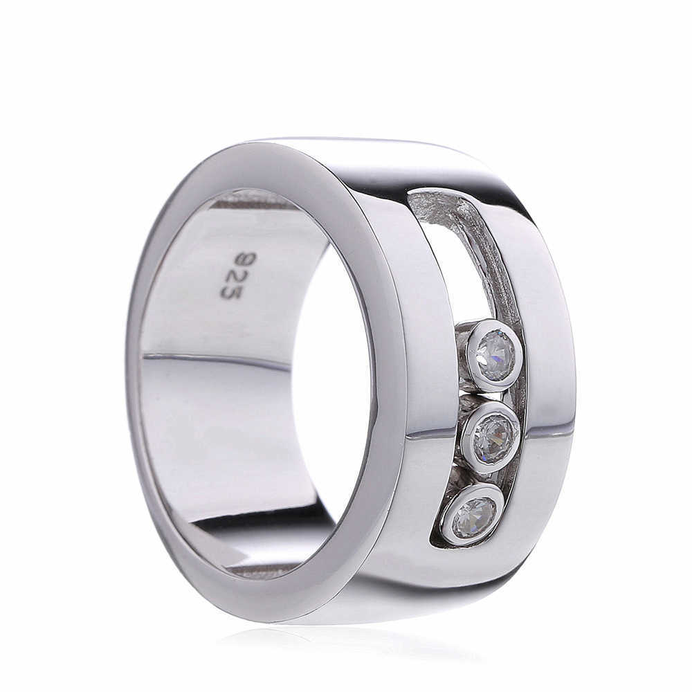 

100% 925 Sterling Silver Three Zircon Ring Light Luxury Brand Mesika High Jewelry Ladies Wholesale