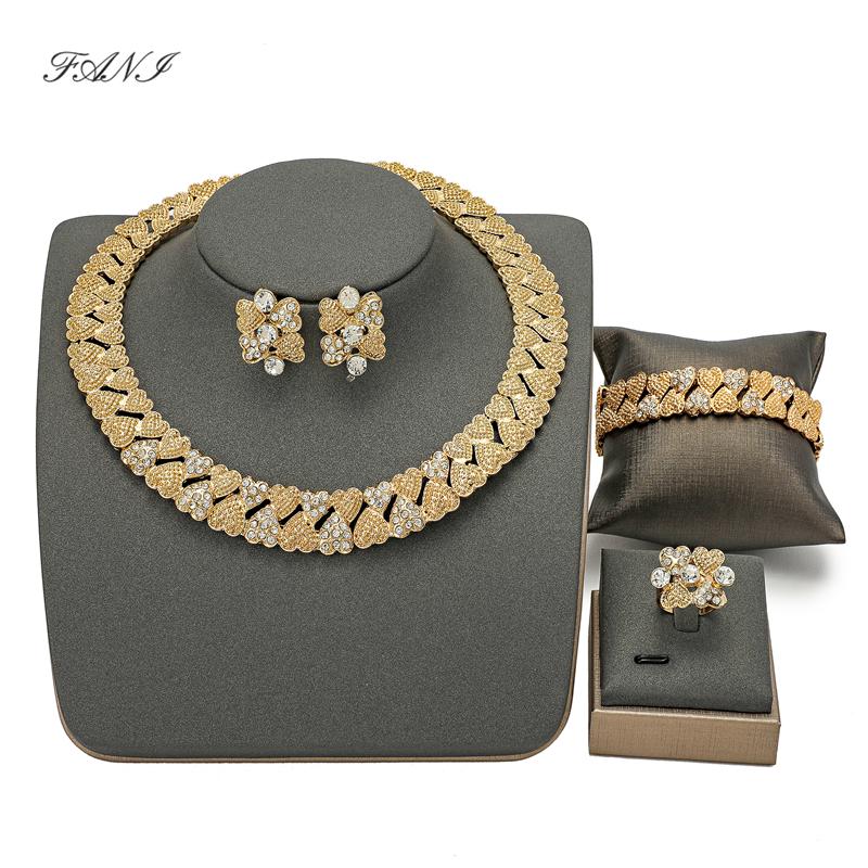 

Earrings & Necklace Fani Dubai Gold Designer Jewelry Set Wholesale Nigeria Wedding Woman Accessories 2022 Statement, Silver