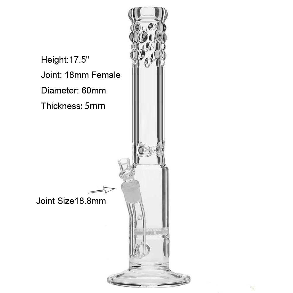 

Honeycomb bongs with Grace " Suzy" ice notches water pipe 17.5" glass for smoking hookahs