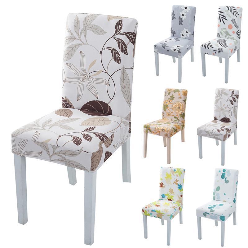 

Chair Covers 1Pc Spandex Printing Cover Stretch Elastic Dining Seat For Banquet Wedding Restaurant El Home Decor Removable