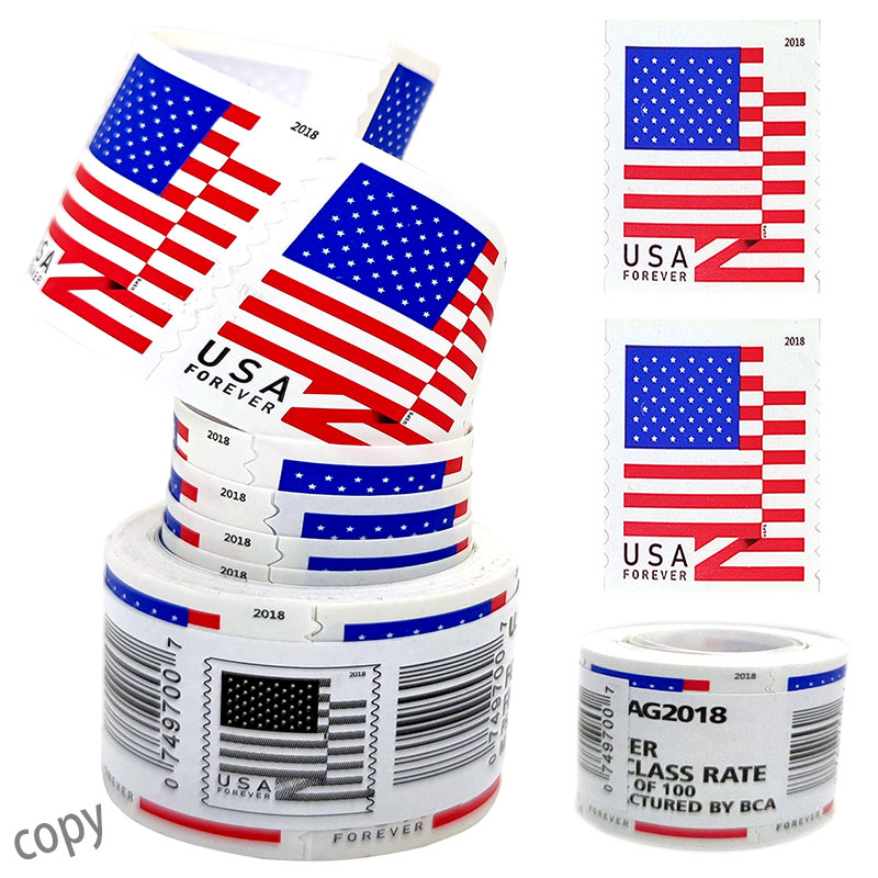 

100 Forever 2018 USA stamp copy New Sealed Roll Coil Corsage love flowers 2017 2019 Envelope sticker Star stickers