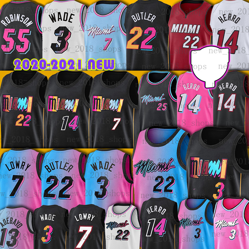 

Dwyane 3 Wade Jersey Basketball Jimmy 22 Butler Kyle 7 Lowry Tyler 14 Herro Bam 13 Adebayo 55 Robinson 2022 New Men Season Miamis Jerseys Men Ncaa, Men jersey+patch