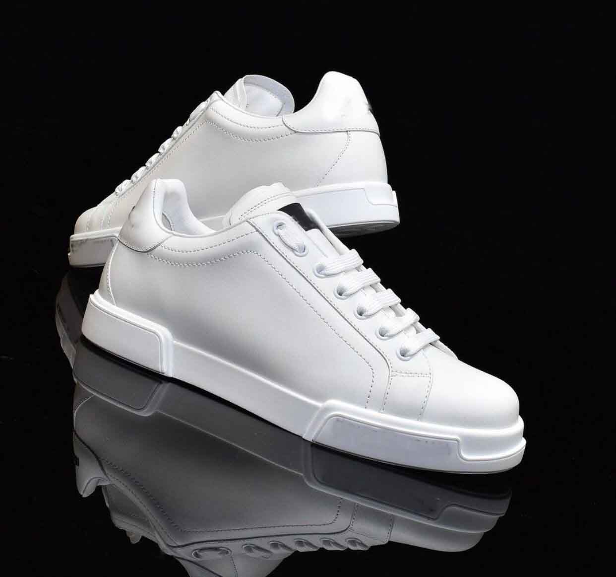 

White Black Calfskin Nappa Portofinos Sneakers Shoes Men Brand Designer Jogging Walking Party Dress Comfort Discount Footwear EU38-46, 14