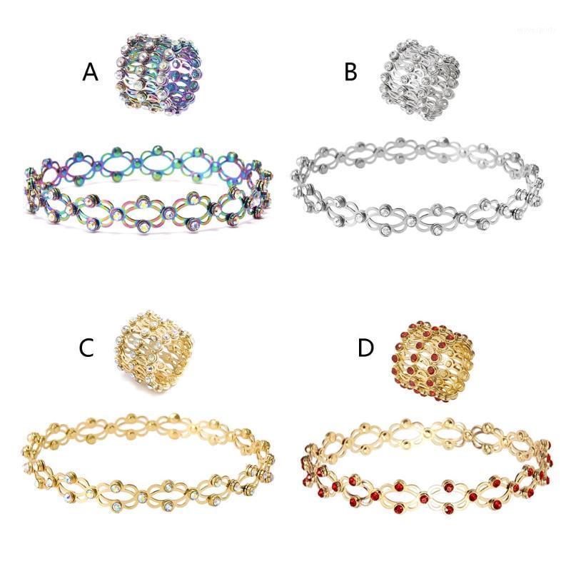 

Wedding Rings 2 In 1 Magic Retractable Ring Bracelet Creative Stretchable Twist Folding Crystal Jewelry1
