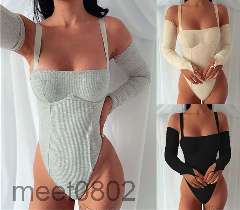 

Women's Jumpsuits & Women Jumpsuit Designer 2021 summer sexy slim solid color chest strap one-piece sleeve Rompers Fashion Casual, Mix or give list
