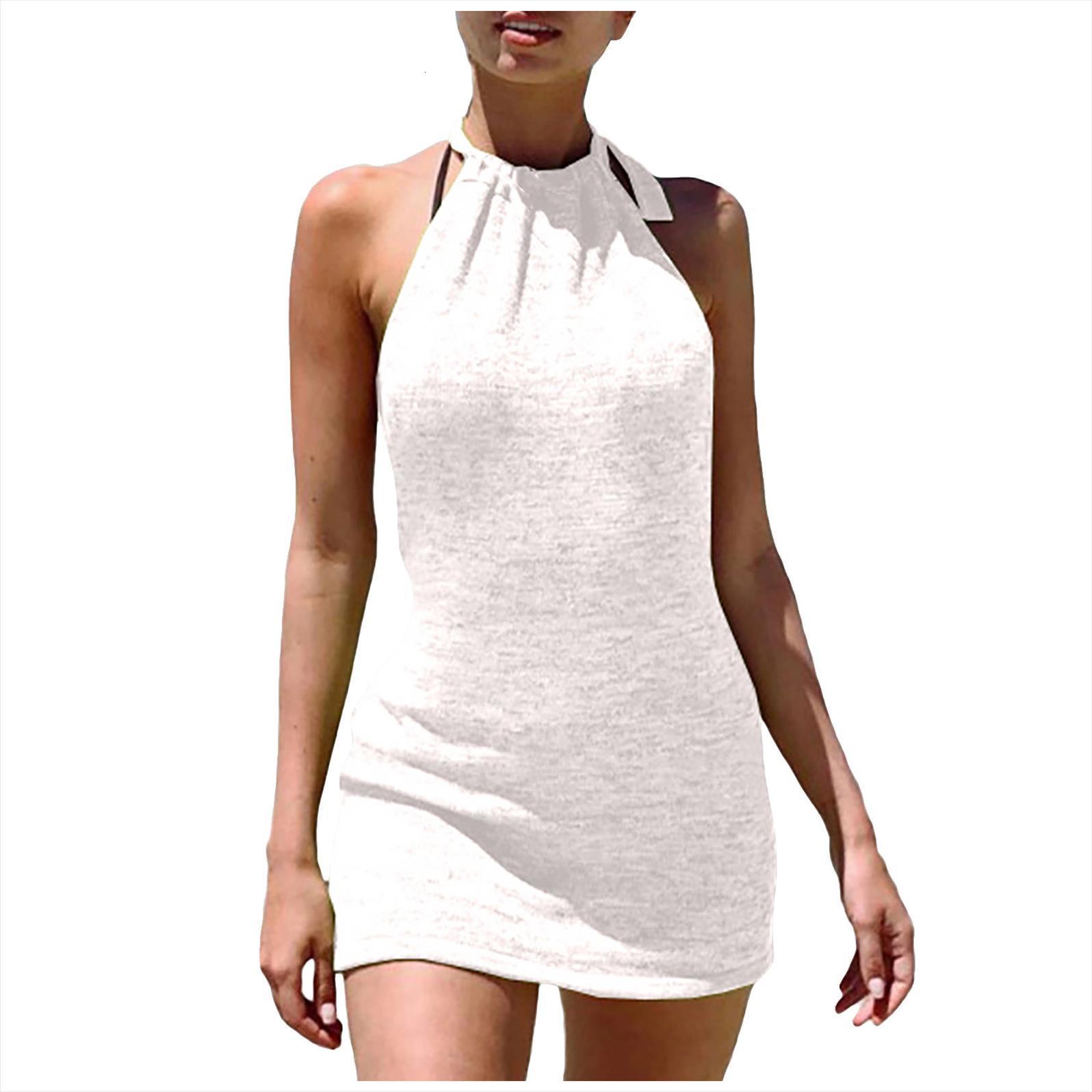 

halter backless knitted bodycon women dress mini sweater sleeveless solid color package hip beach vacation holiday party, Black;gray