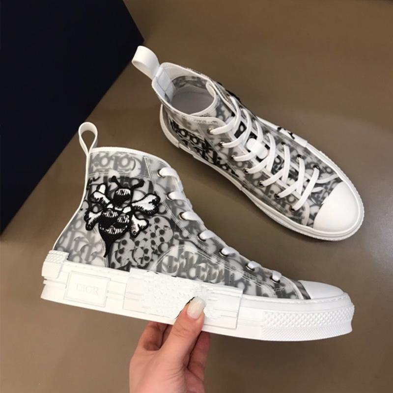 

2022 Designer Casual Shoes B23 24 Oblique Technology Canvas Trainers Sneakers Men Women Fashion Breathable Outdoor Platform Flat Trainer Sneaker 35-45, Black