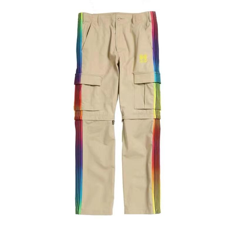 

Men's Pants Men Women Butterfly Embroidery Joggers Drawstring Sweatpants Removable Trousers Girls Don't Cry AWGE Needles Pocket Cargo, Black