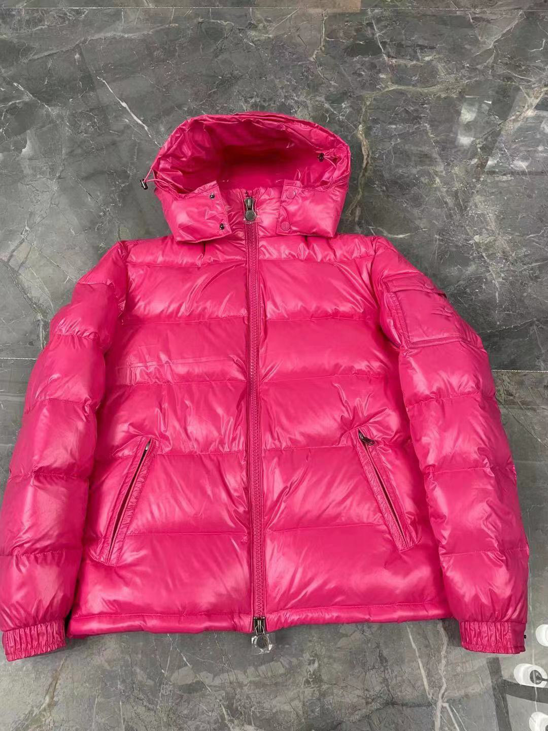 

Women down jackets French brand Maya coat ladies thick hooded stitching short white duck down jacket, Special freight