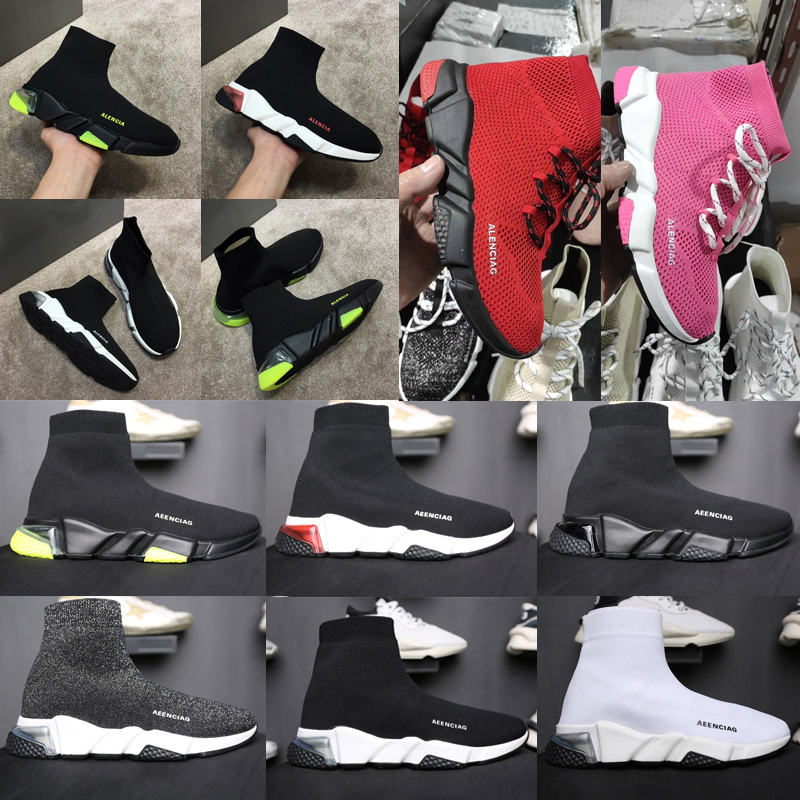

in stock]2021 designer man speed trainer sock boots socks boots mens womens casual shoes runners runner sneakers 36-45 shoe tin#, Black