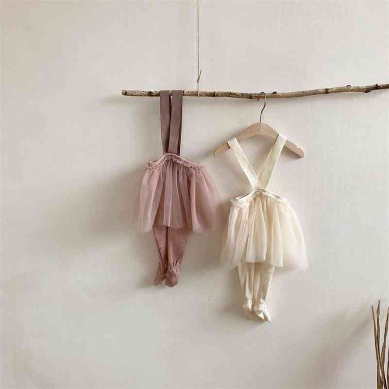 

Infants girls cute mesh overalls Baby fashion coveralls 0-2 years baby casual clothing 210708, Pink