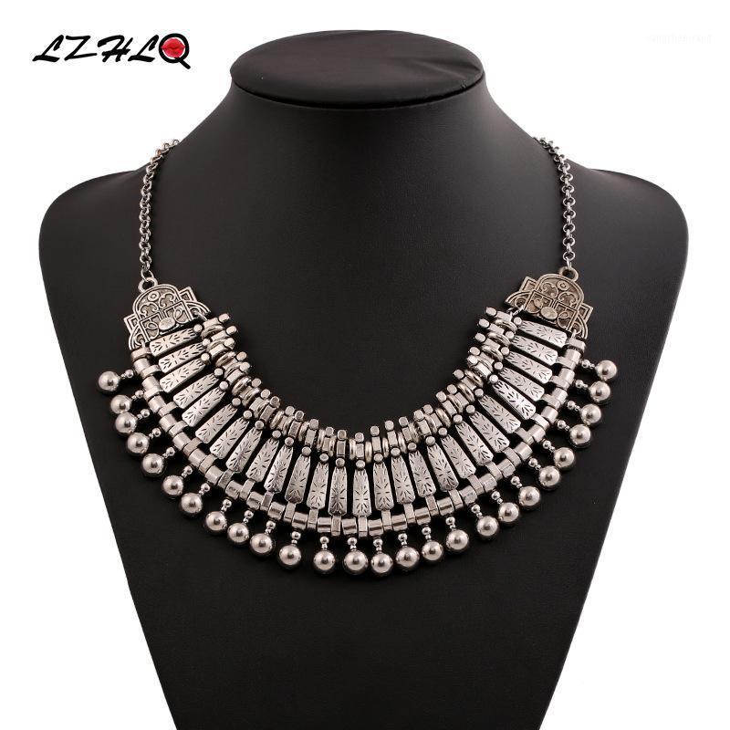 

Antique Bohemian Style Gypsy Love Affair Metal Carving Flower Ball Long Pendant Statement Necklaces Boho Jewelry Chains